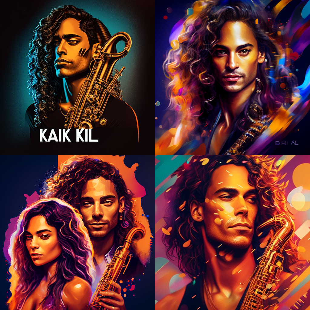 Karol G and Kenny G photos merged with AI